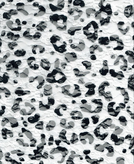 Leopard Print Stretch Lace Fabric