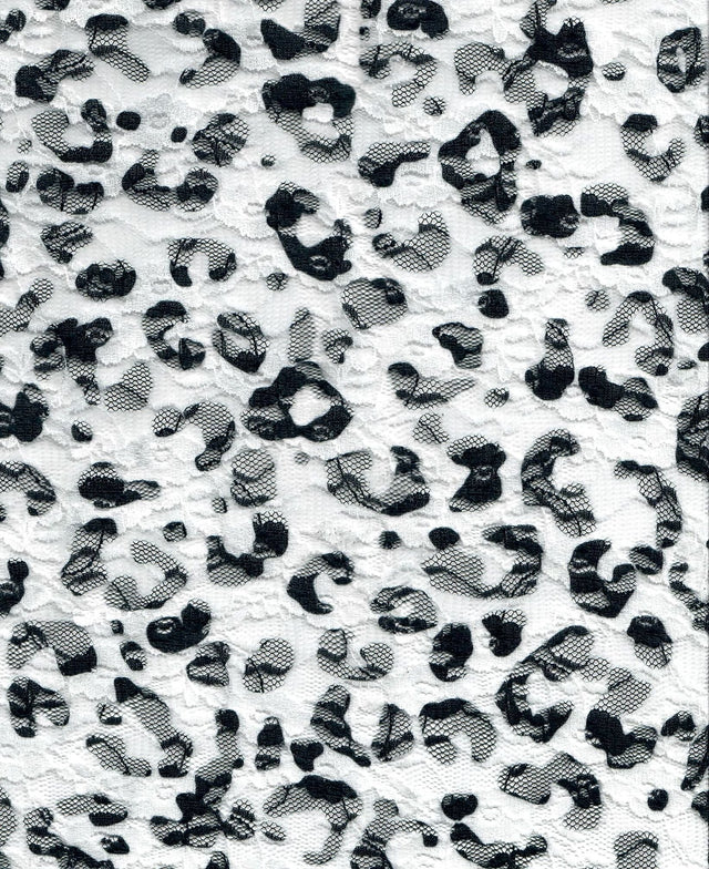 Leopard Print Stretch Lace Fabric