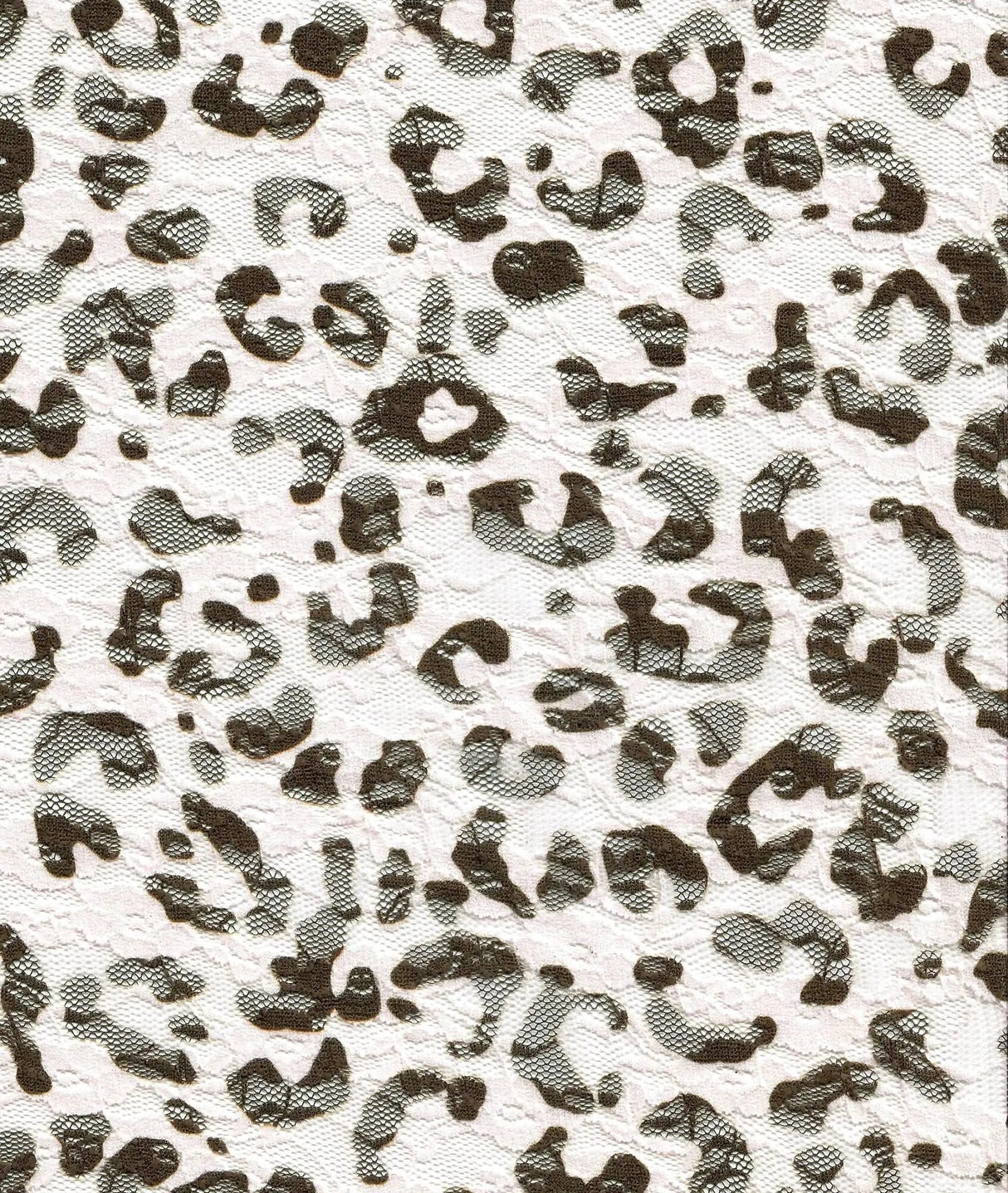 Leopard Lace Print Fabric 92 Polyester 8 Spandex Stretch Lightweight 56/58 Inches Wide