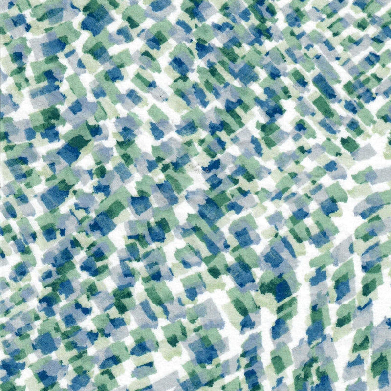 Abstract Print DTY Knit Fabric Blue