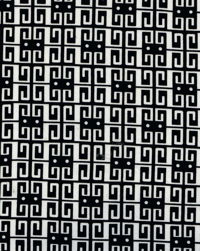 Geometric Digital Print DTY Knit Fabric Black