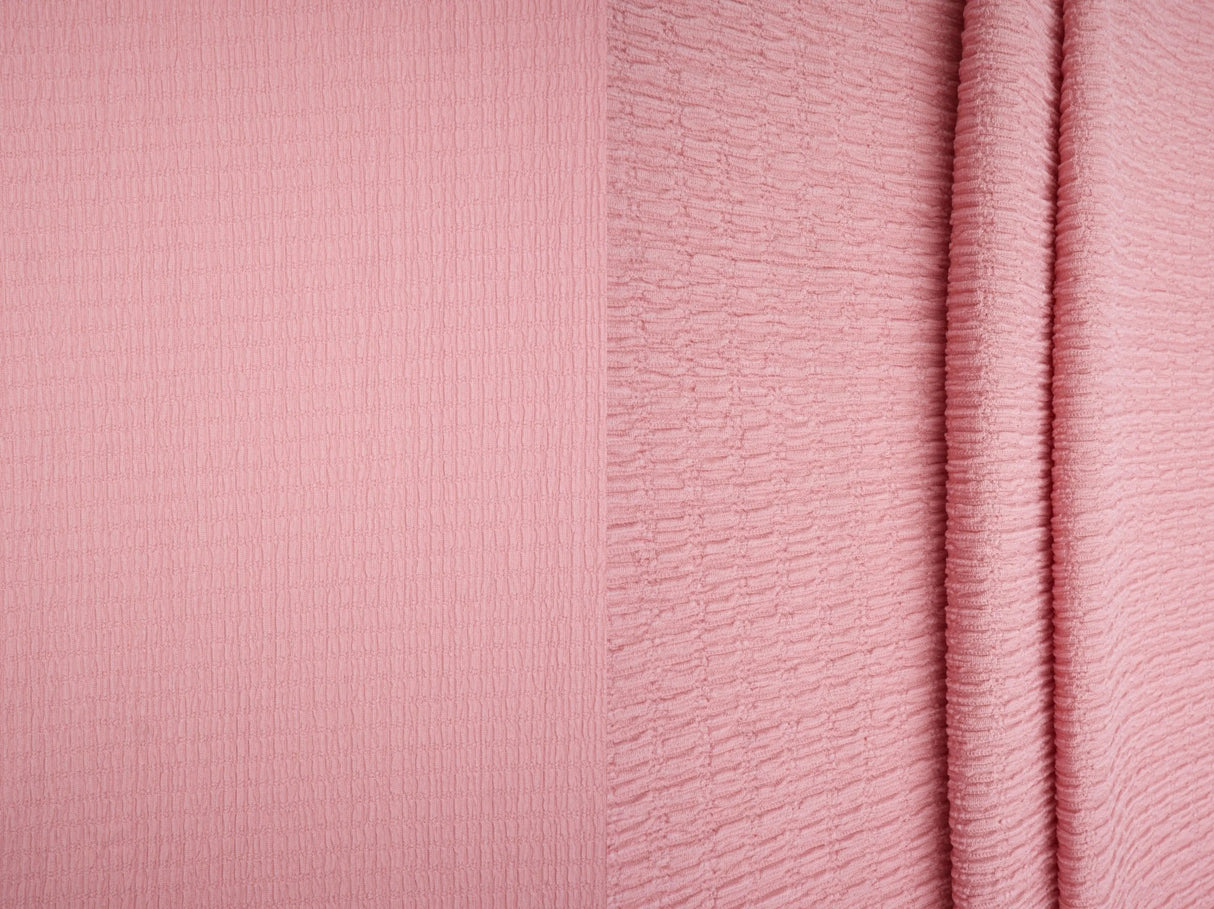 Solid Crinkle Jersey Fabric Stretch Polyester Knit, 58/60" Wide