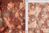 Floral Print Stretch Lace Fabric