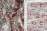 Abstract Print Stretch Lace Brown
