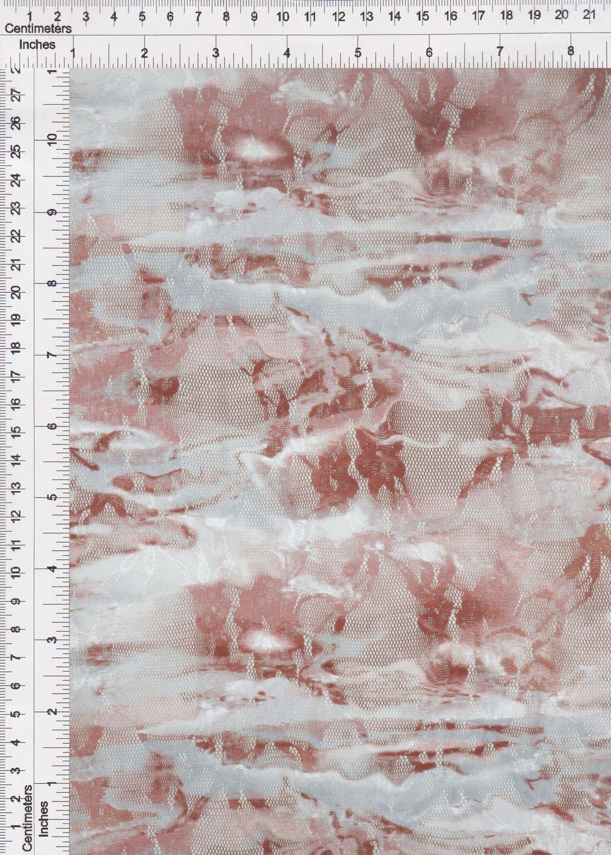 Abstract Print Stretch Lace Brown