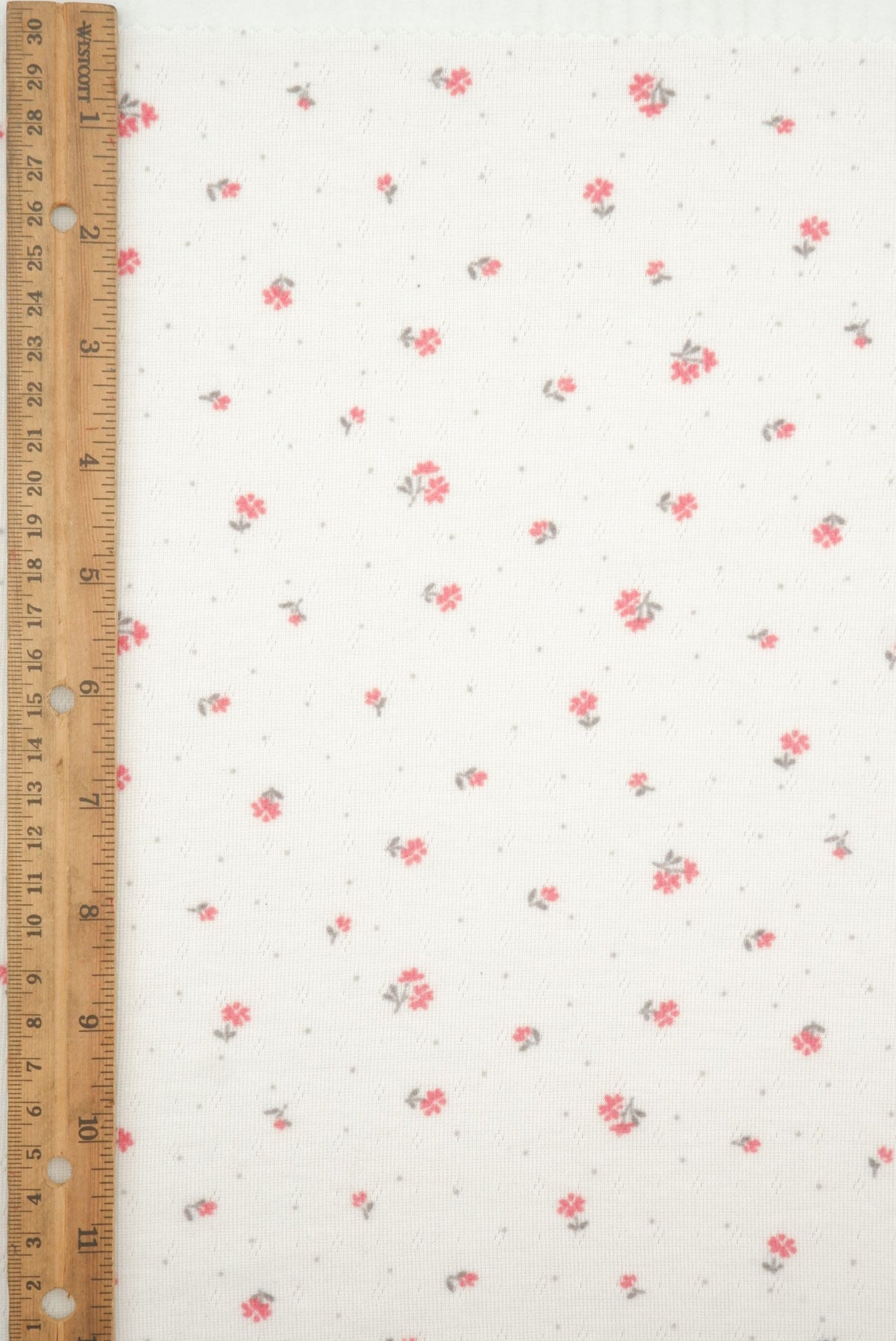 Pointelle Knit Ditsy Print Fabric