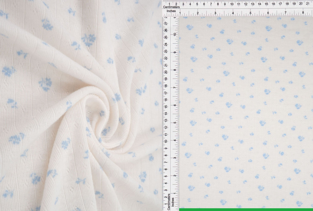 Pointelle Knit Ditsy Print Fabric