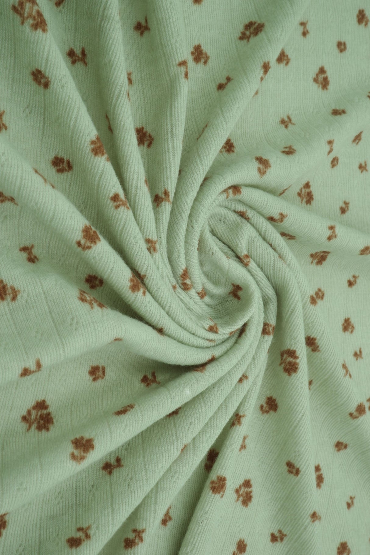 Pointelle Knit Ditsy Print Fabric