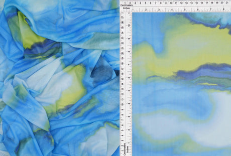 1 Yard Digital Abstract Mesh Fabric, 54? Wide Polyester Spandex Blend