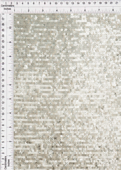 Embroidered Sequin Textured Knit Silver