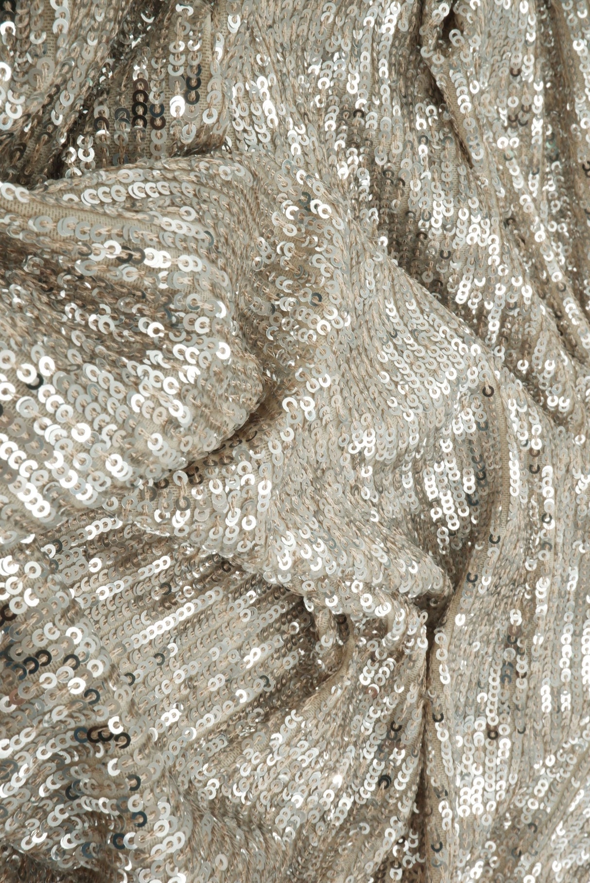 Embroidered Sequin Textured Knit Silver