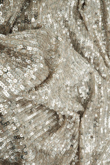 Embroidered Sequin Textured Knit Silver