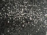 Sequin Embroidered Mesh Knit Black Fabric
