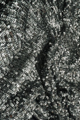 Sequin Embroidered Mesh Knit Fabric Silver
