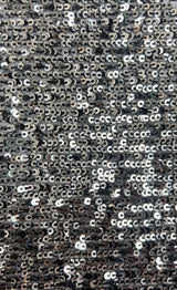 Sequin Embroidered Mesh Knit Fabric Silver
