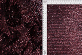 Sequin Embroidered Knit Wine Fabric
