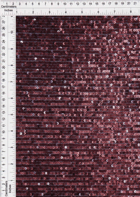 Sequin Embroidered Knit Wine Fabric