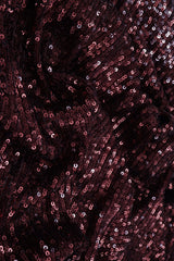 Sequin Embroidered Knit Wine Fabric