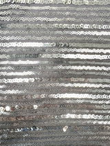 Sequin Embroidered Lace Knit Black Silver