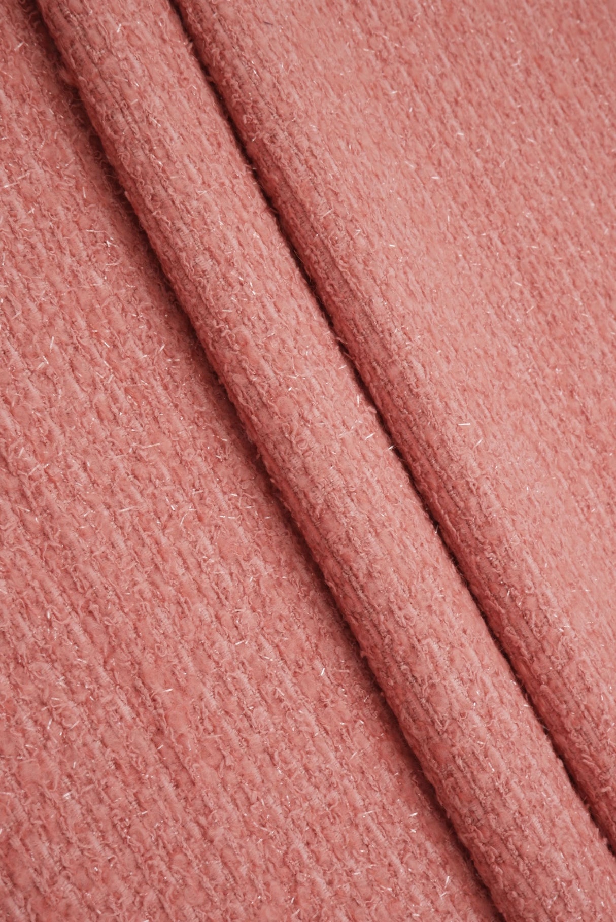 Boucle Knit Wool Blend Lurex Fabric