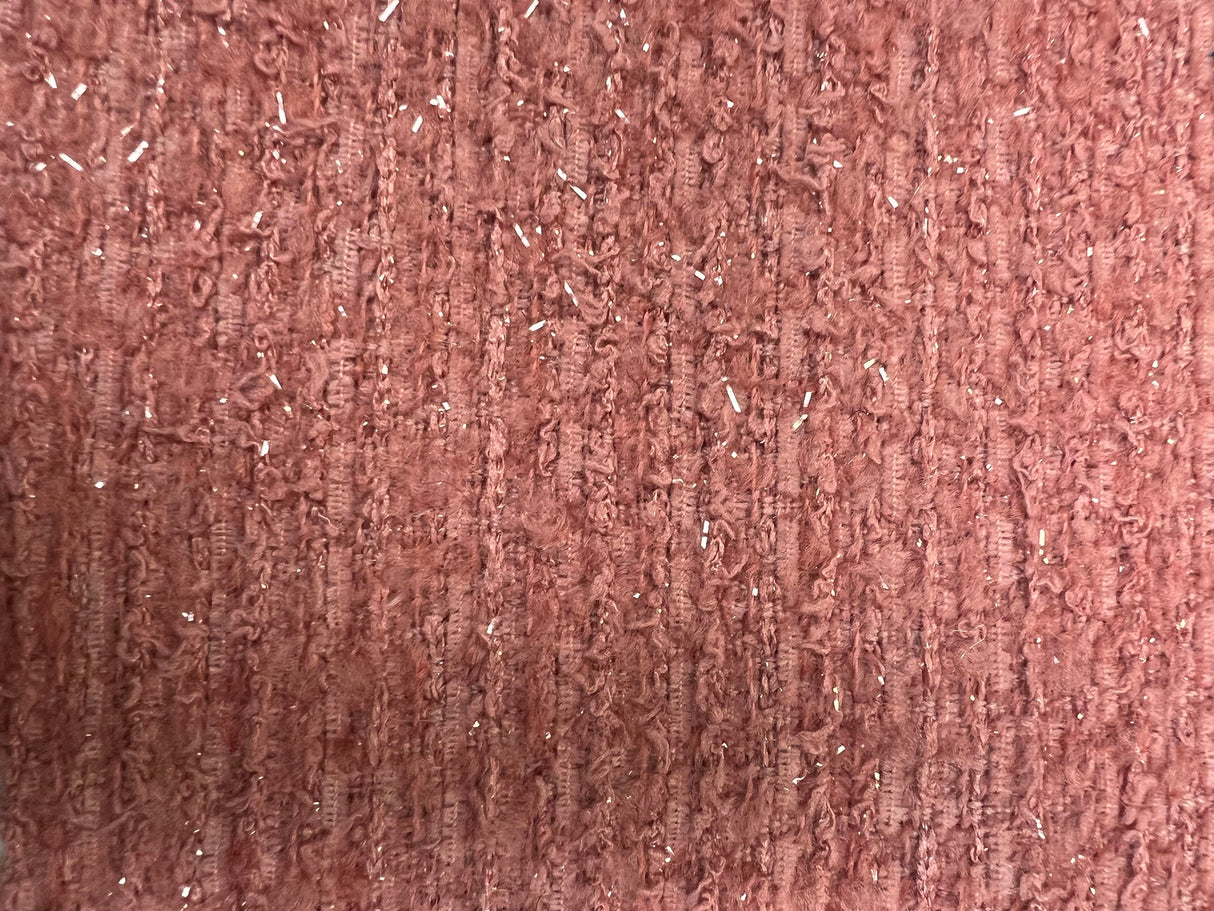 Boucle Knit Wool Blend Lurex Fabric