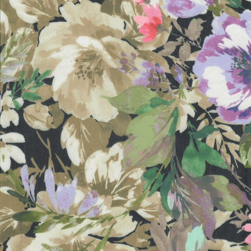 Floral Printed Mesh Fabric