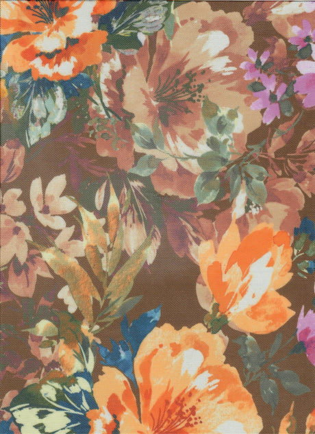 Floral Printed Mesh Fabric