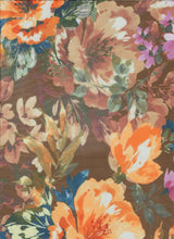 Floral Digital Mesh Fabric Lightweight Stretch Sheer, 54” Wide Polyester Spandex