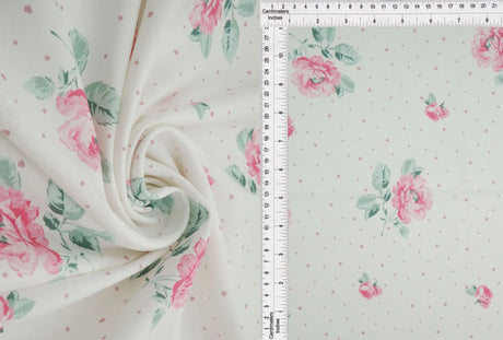 1 Yard Floral Geo Digital Print Poly Cey Fabric, 58/59? Wide 100% Polyester