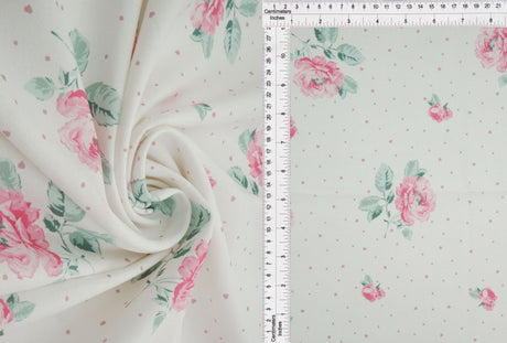 Floral Heart Digital Print Airflow Woven