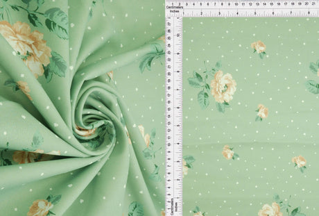 1 Yard Floral Geo Digital Print Poly Cey Fabric, 58/59? Wide 100% Polyester