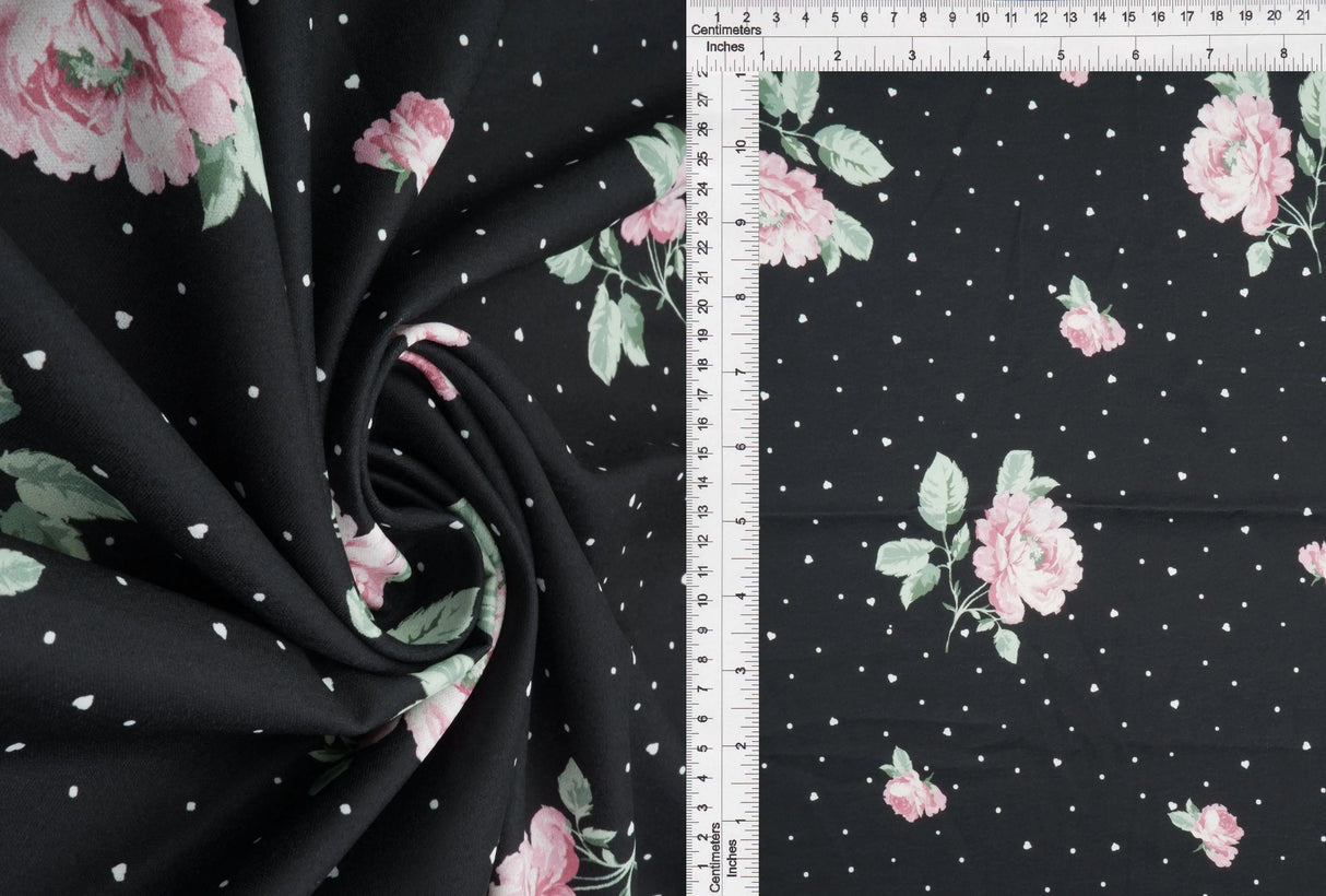 1 Yard Floral Geo Digital Print Poly Cey Fabric, 58/59? Wide 100% Polyester