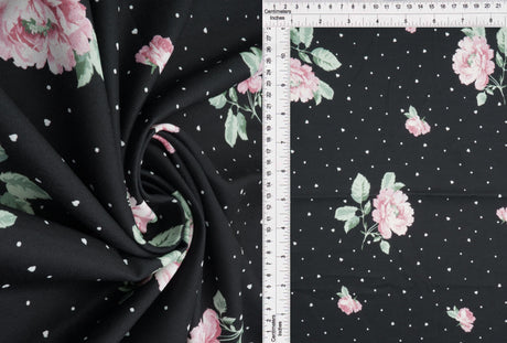 Floral Heart Digital Print Airflow Woven