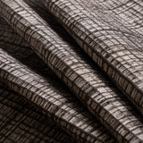 Brown Textured Grid Blended Linen Woven
