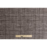 Brown Textured Grid Blended Linen Woven