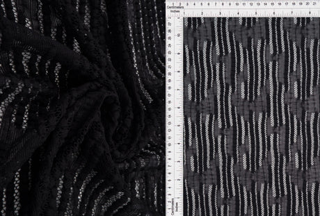 Bubble Lace Fabric Solid Black