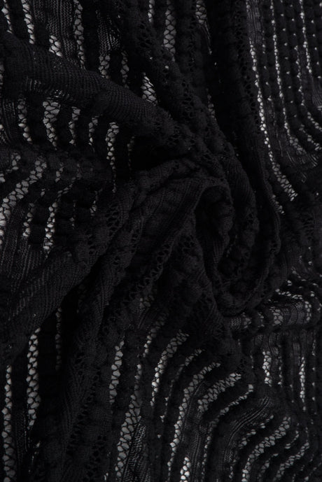 Bubble Lace Fabric Solid Black