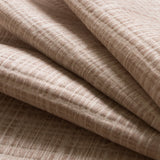Beige Textured Grid Blended Linen Woven