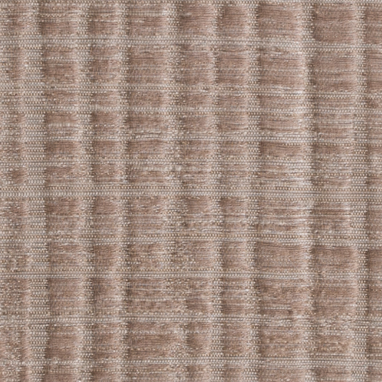 Beige Textured Grid Blended Linen Woven