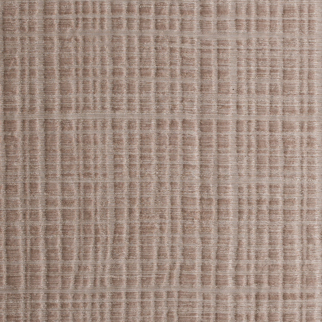 Beige Textured Grid Blended Linen Woven