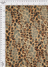 Leopard Lace Stretch Fabric Brown
