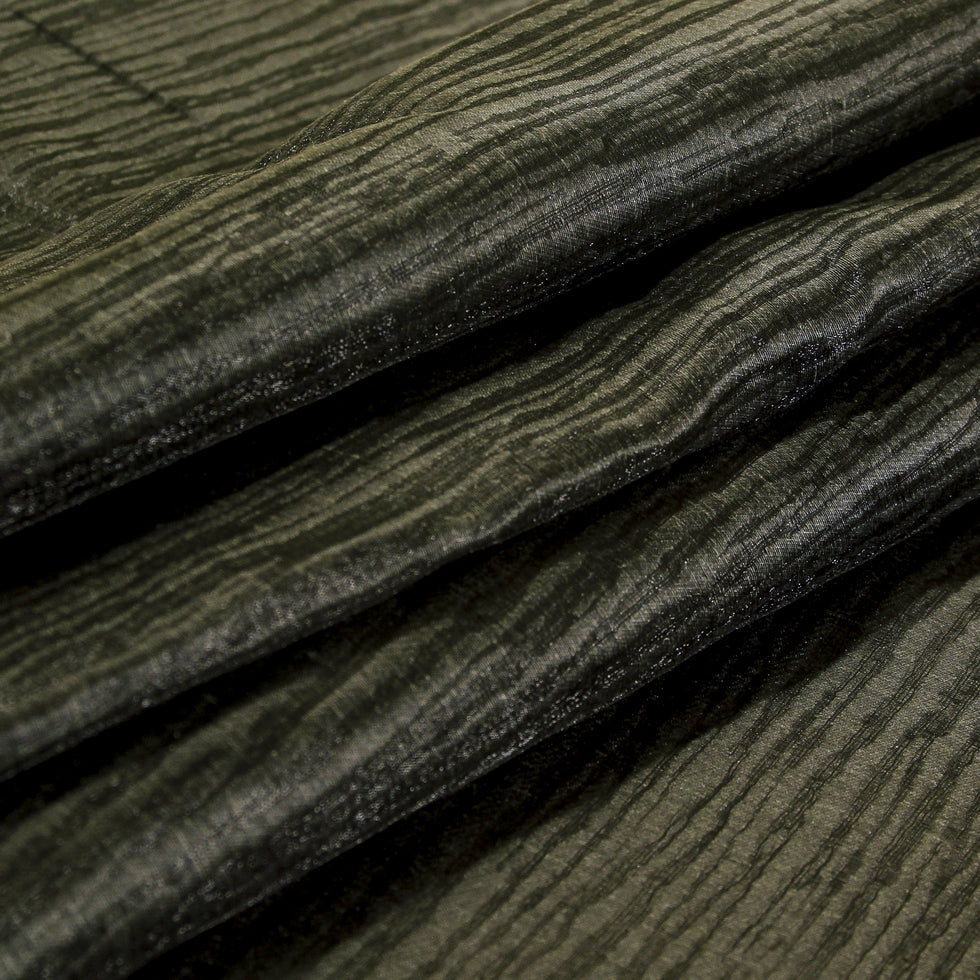 Dark Gray Organic Stripes Polyester-Cotton Woven