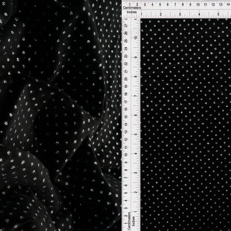 Velvet Polka Dot Glitter Stretch Knit Fabric