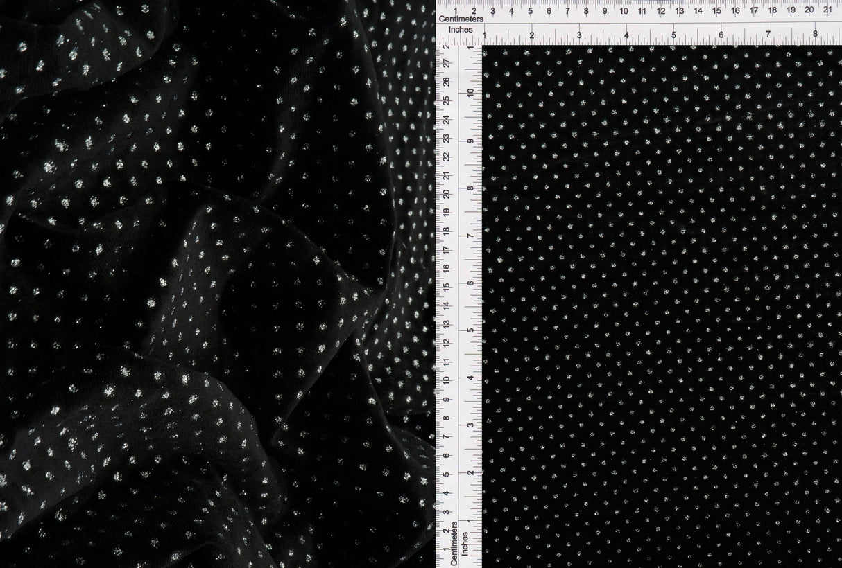 Velvet Polka Dot Glitter Stretch Knit Fabric