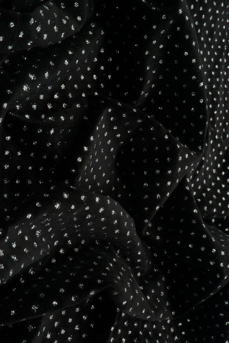 Velvet Polka Dot Glitter Stretch Knit Fabric
