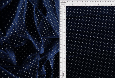 Velvet Polka Dot Glitter Stretch Knit Fabric