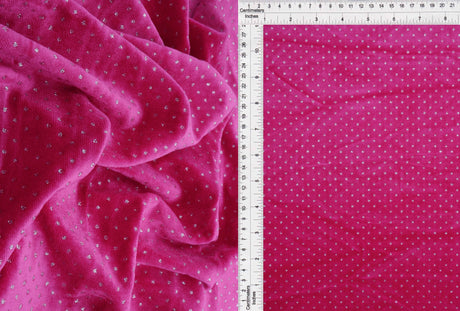 Velvet Polka Dot Glitter Stretch Knit Fabric