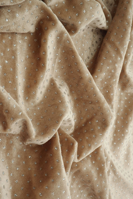 Velvet Polka Dot Glitter Stretch Knit Fabric