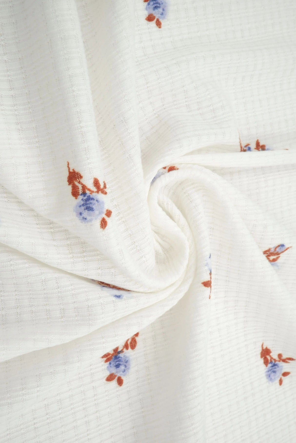 1 Yard Pointelle Ditsy Rib Knit Fabric, 58/60? Wide Polyester Rayon Spandex Blend