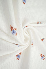 1 Yard Pointelle Ditsy Rib Knit Fabric, 58/60? Wide Polyester Rayon Spandex Blend